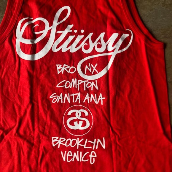 Stussy Mens red tank NWOT Small - Picture 4 of 5